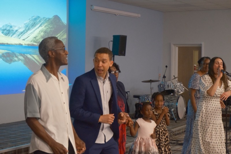 Church members celebrating together